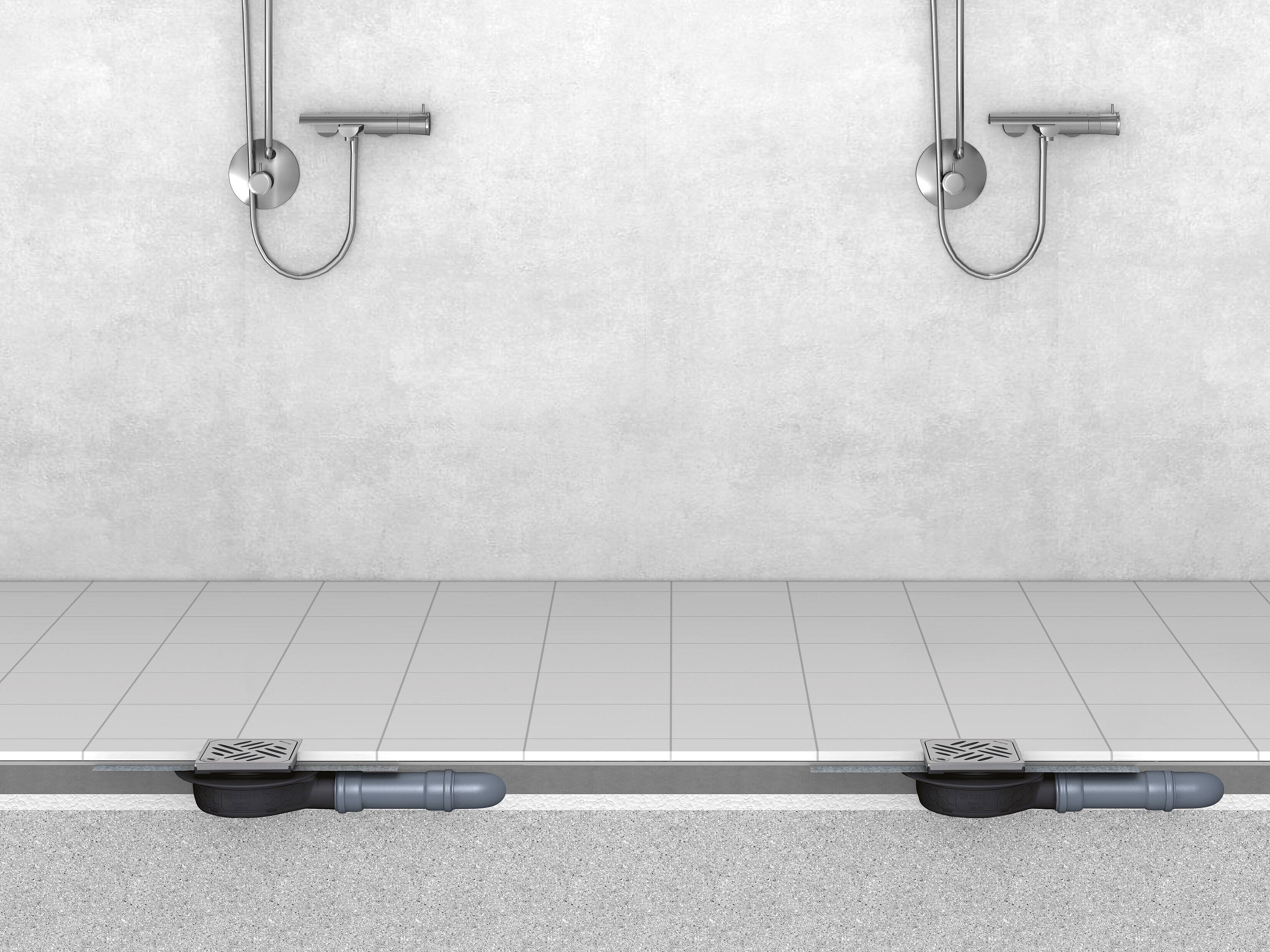 Kessel tasarım kapak ve Lock & Lift kilitleme sistemine sahip Ultraflat banyo süzgeci için montaj şeması